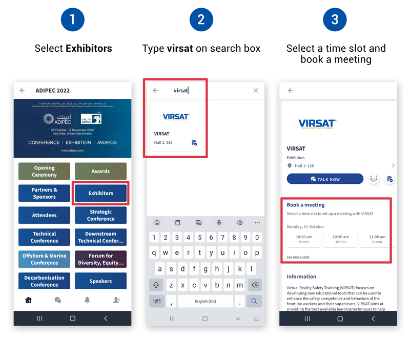 Virsat Adipec 2022 Registration Steps